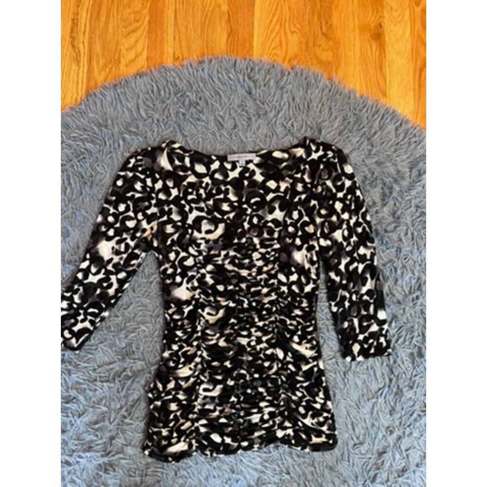 Classiques Entier Black Cream Rushed Silk Top Size M